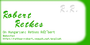 robert retkes business card